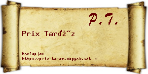 Prix Taráz névjegykártya